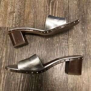 Valentino Rockstud Square Toe Leather Mules 37